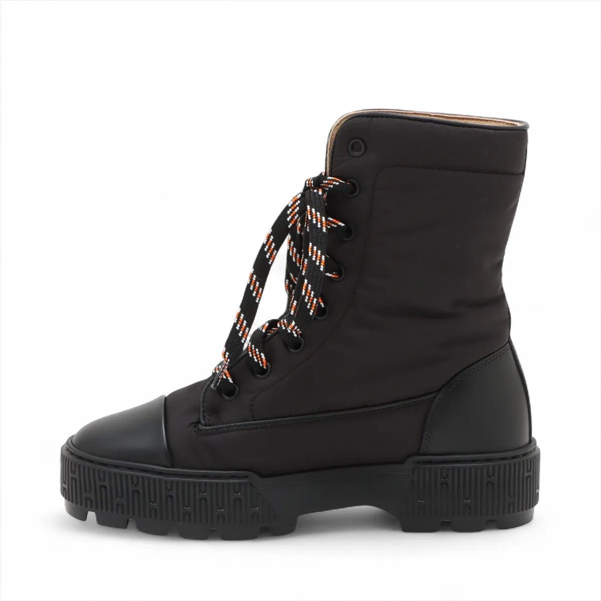 Hermes Fresh Nylon Leather Short Boots Black