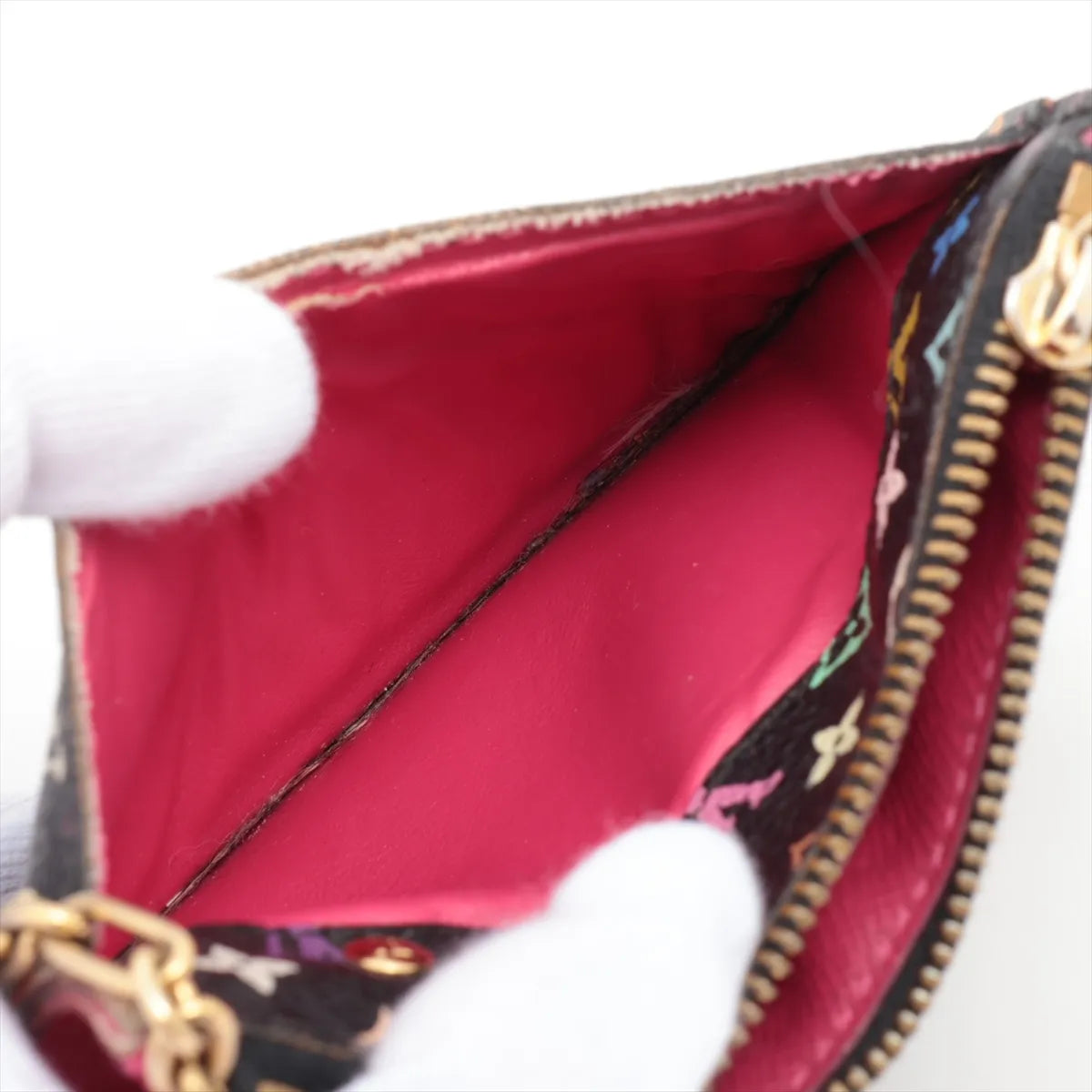 Louis Vuitton Monogram Multicolor Pochette Coin Purse Black