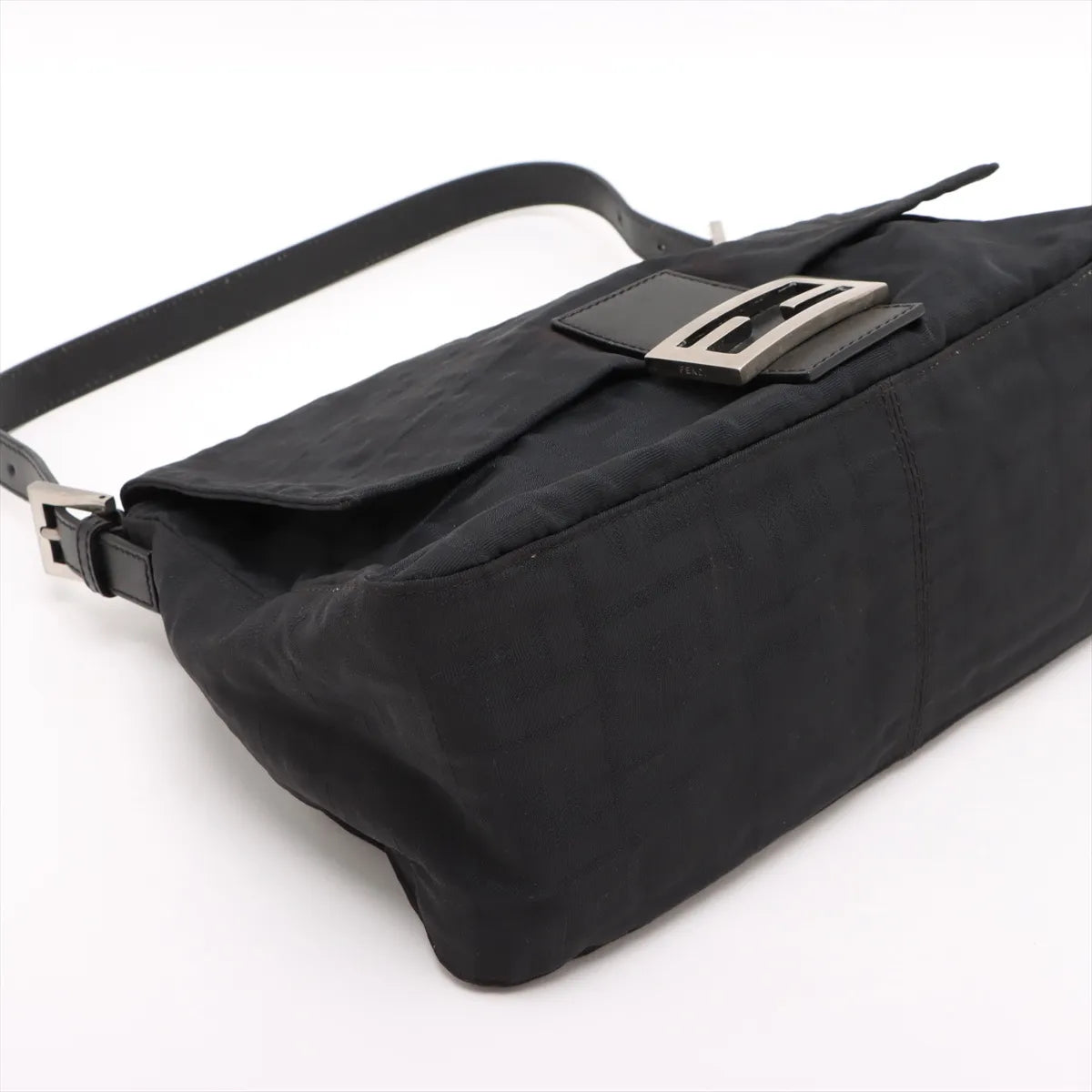 Fendi Zucca Mamma Baguette Shoulder Bag Black