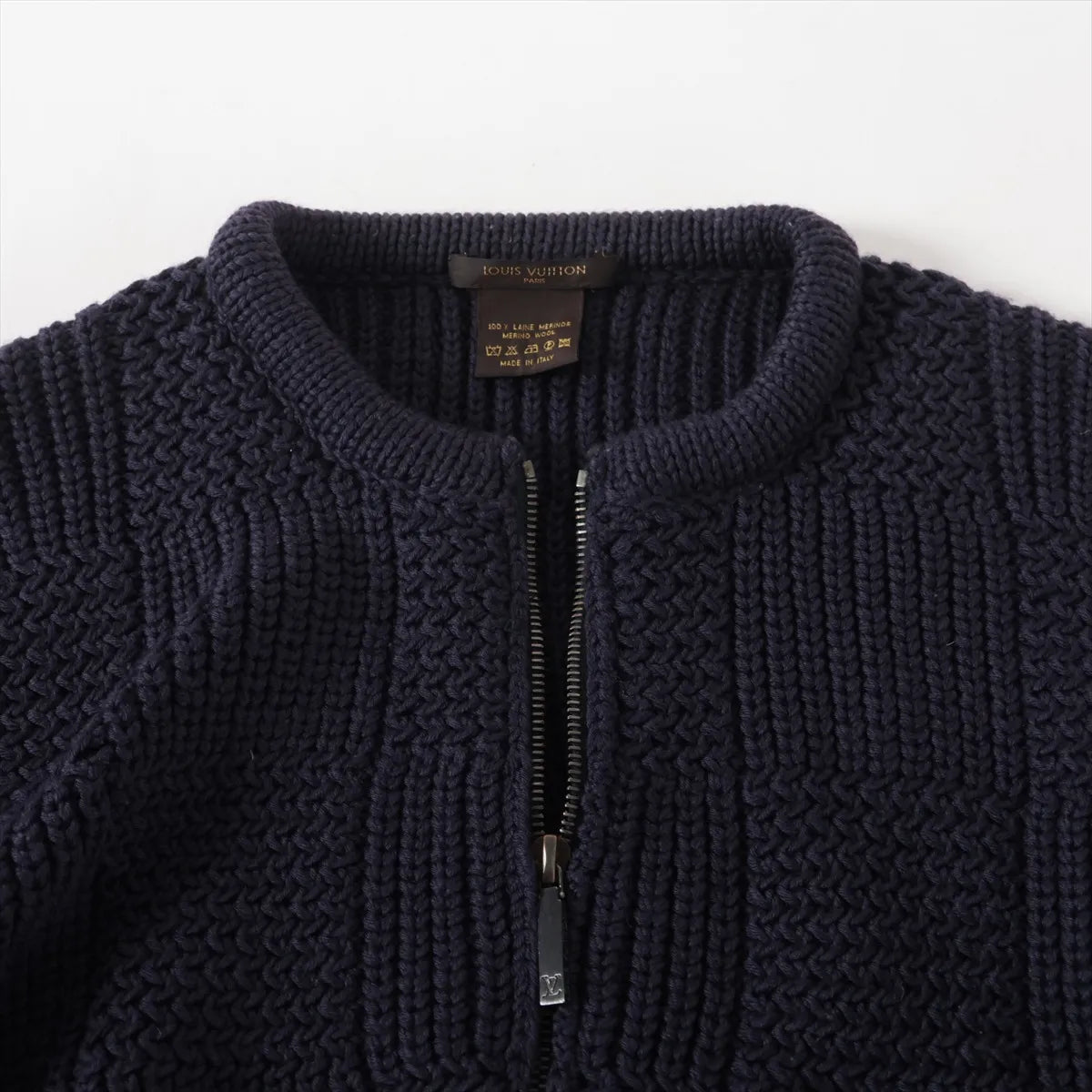 Louis Vuitton Damier Wool Knit Jacket Navy Blue
