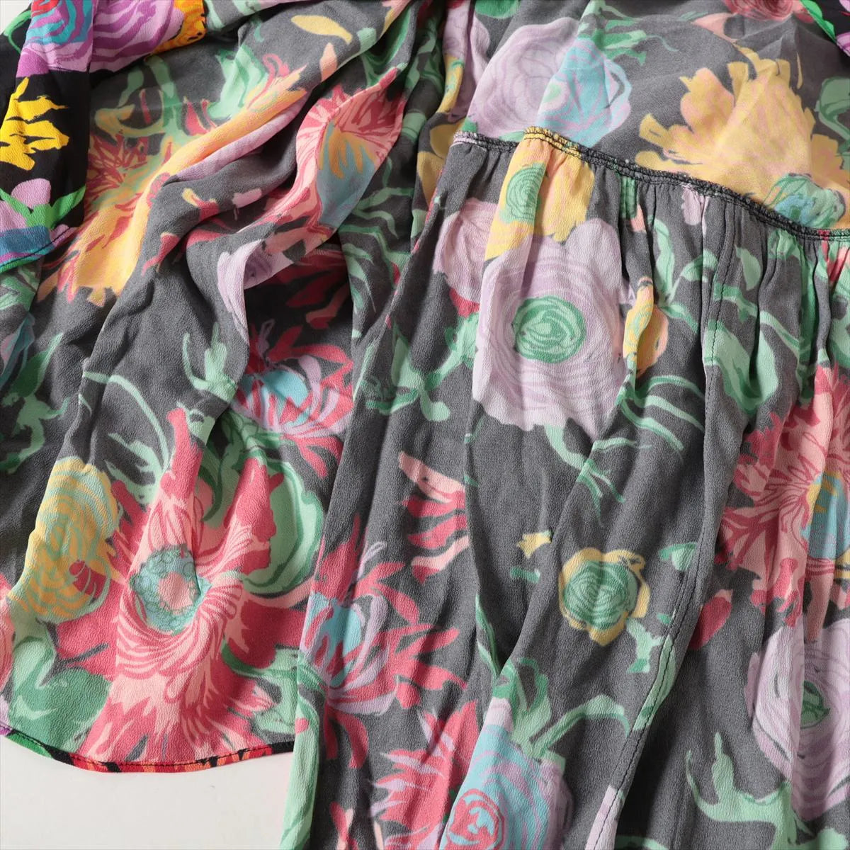 Gucci Multicolor Floral Rayon Long Skirt Black