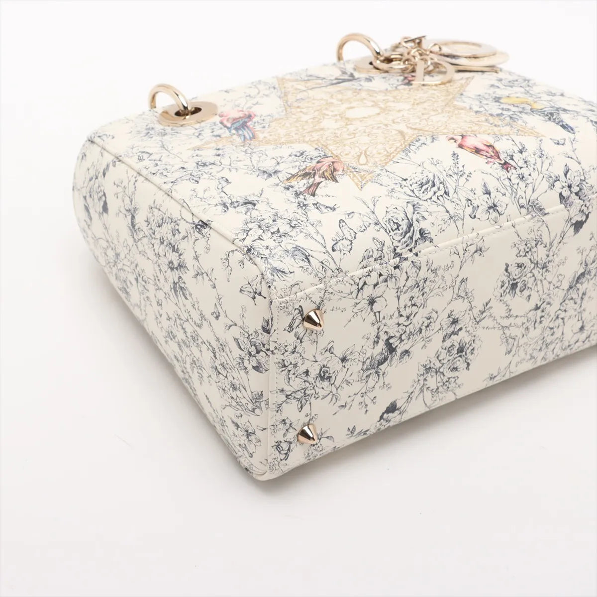 Christian Dior Lady Dior Floral Two-Way Handbag White