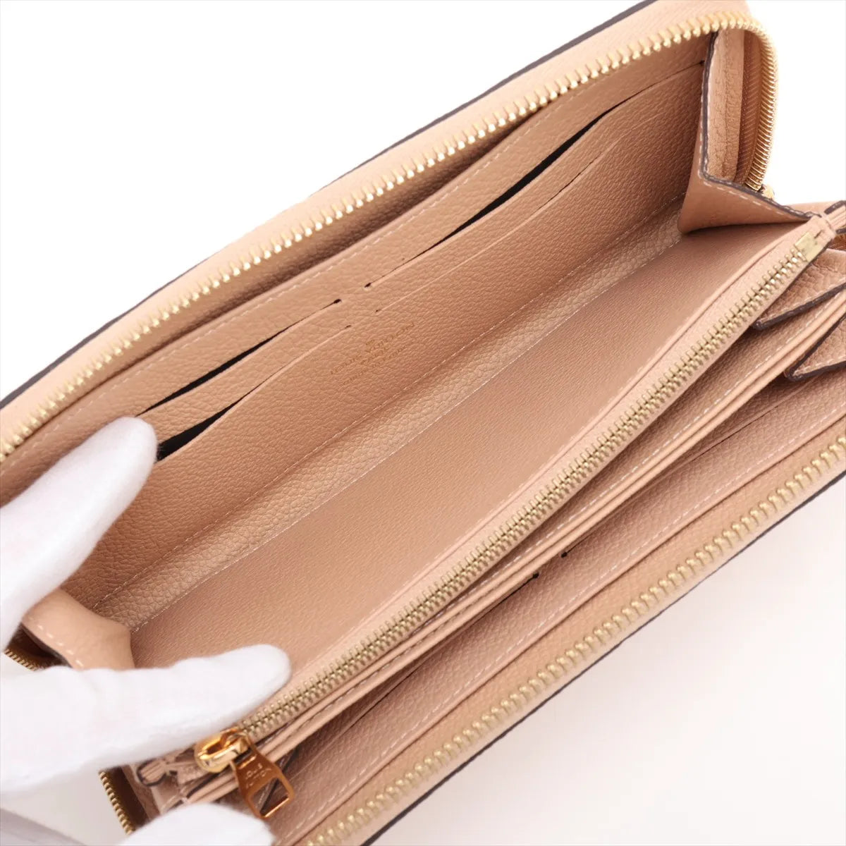 Louis Vuitton Monogram Empreinte Zippy Wallet Beige