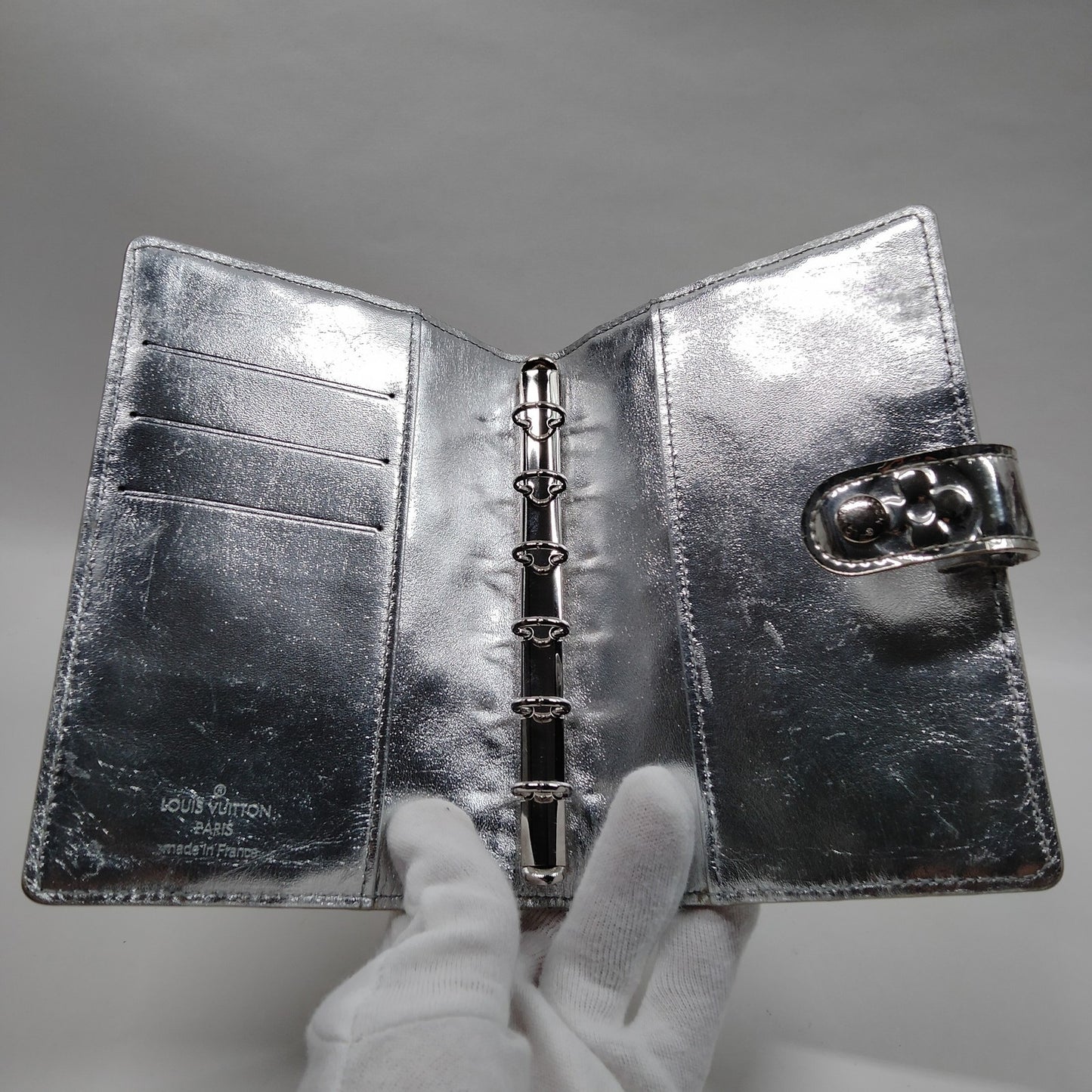 Louis Vuitton Monogram Mirror Agenda PM Silver