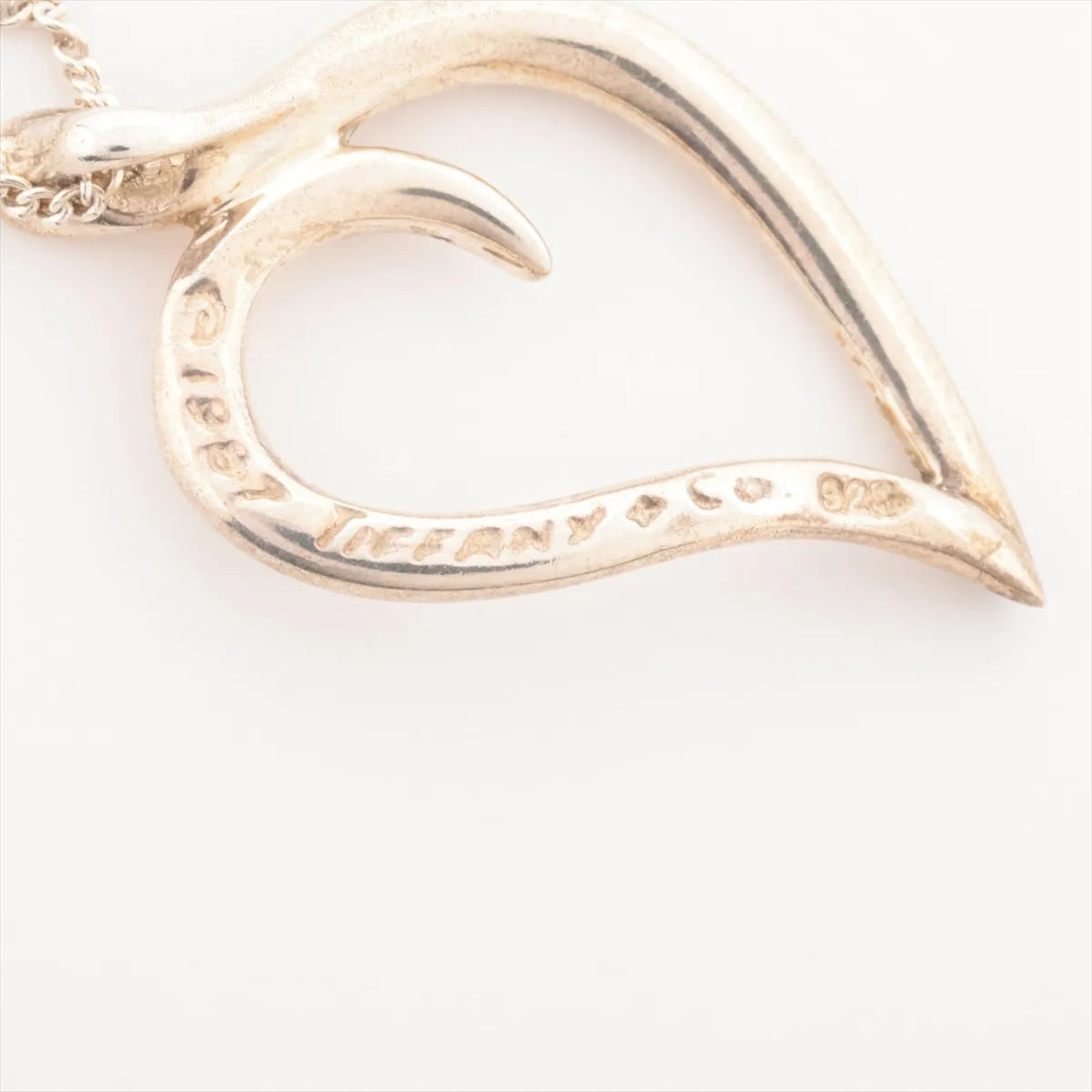 Tiffany & Co. Heart Leaf Pendant Necklace Silver
