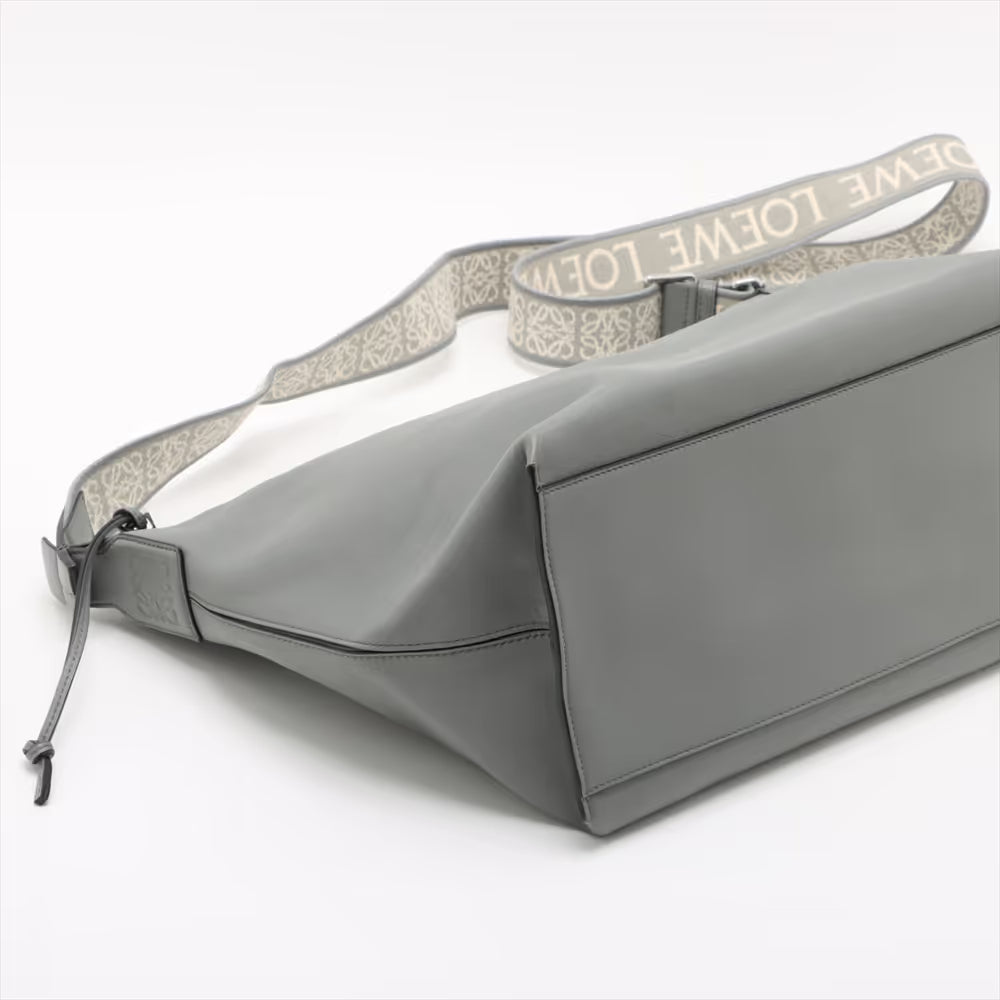 Loewe Cubi Leather Crossbody Bag Gray