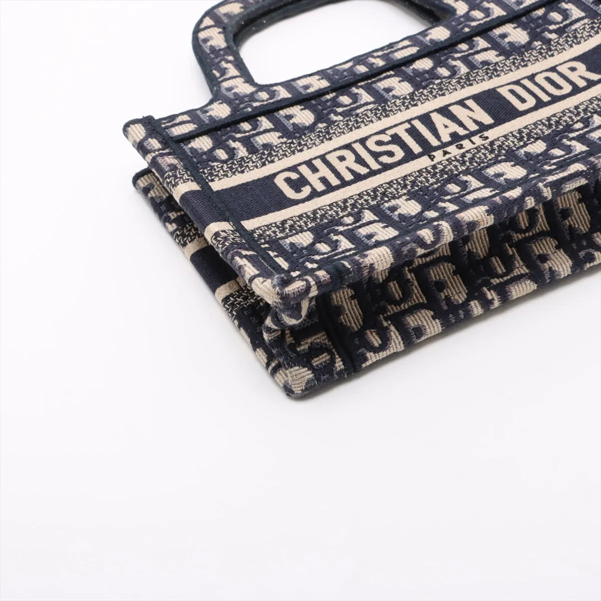 Christian Dior Oblique Canvas  Mini Book Tote Navy Blue
