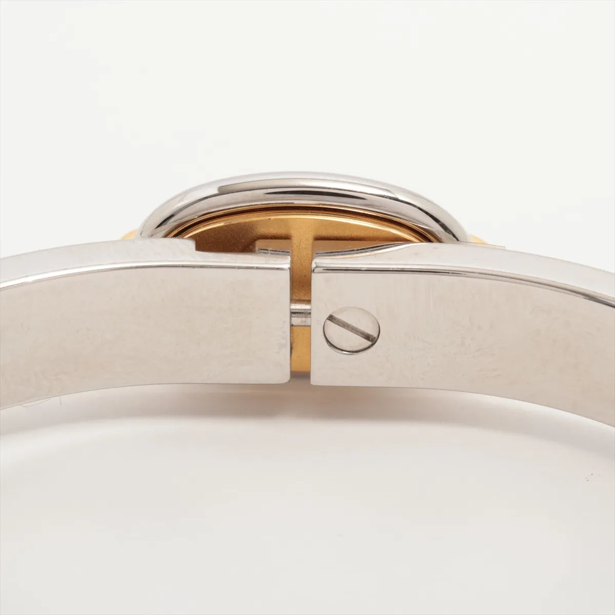 Hermès Mini Clic Chaine D'Ancre Bangle GP Silver×Pink