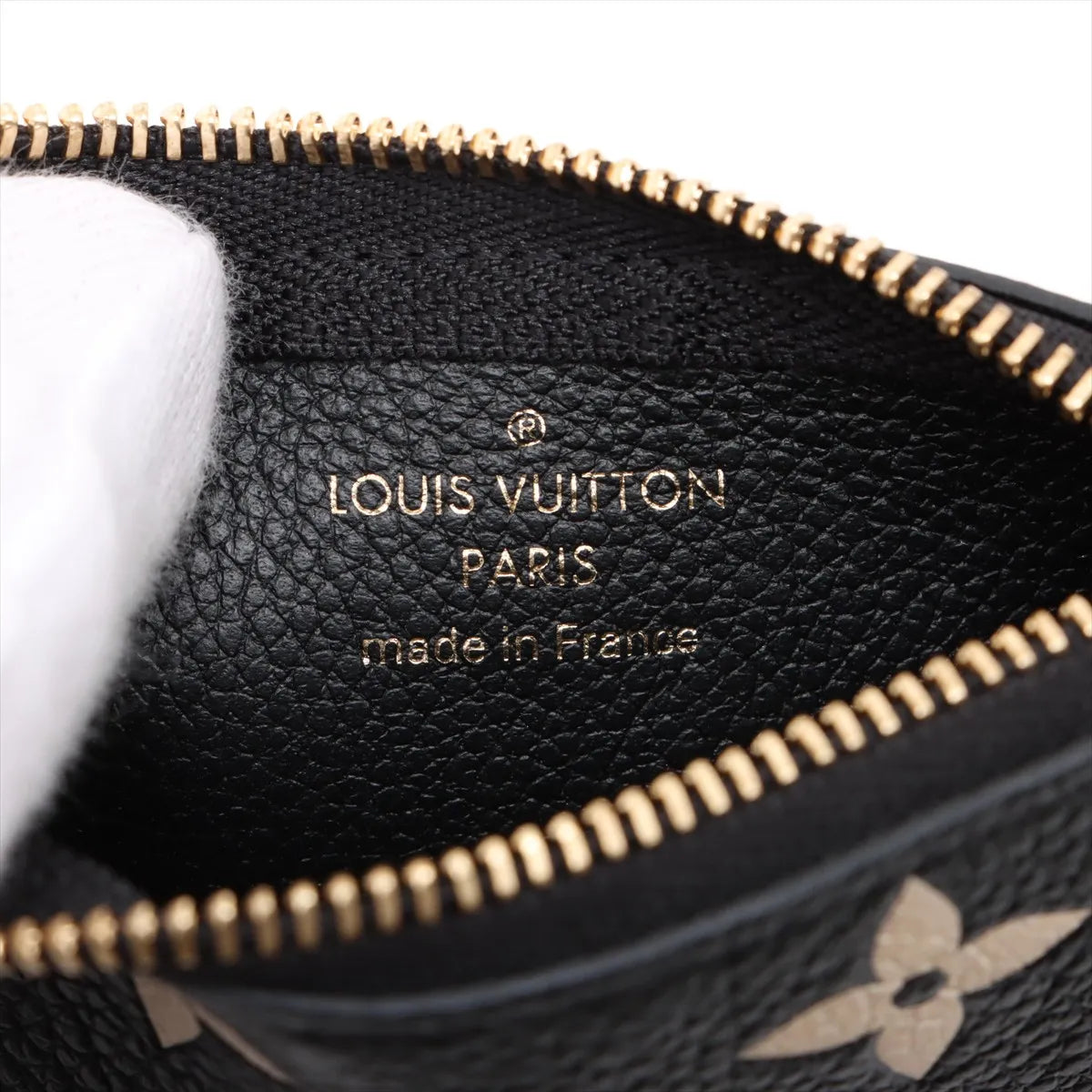Louis Vuitton Bicolor Monogram Empreinte Pochette Coin Purse Black x Cream