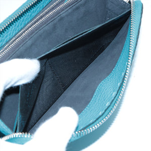 Designer Fendi Leather Zippy Wallet Blue