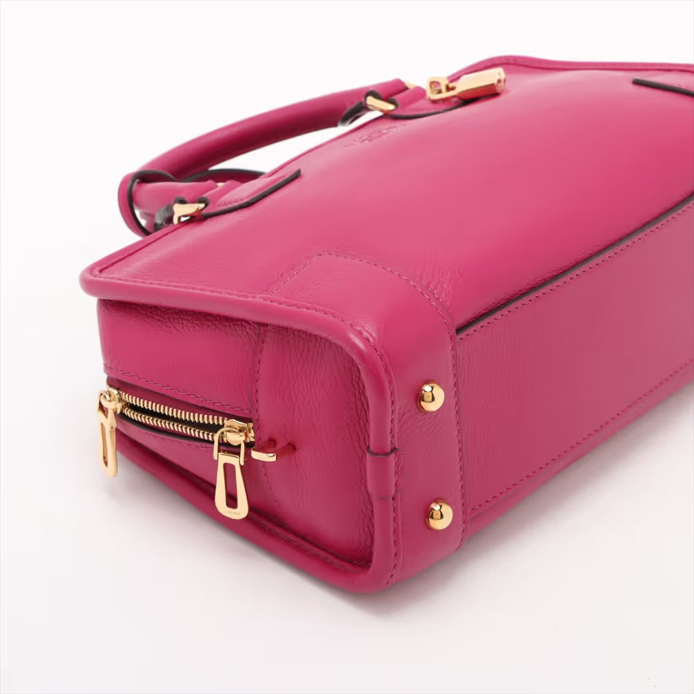Loewe Amazona 23 Leather Two-Way Handbag Purple