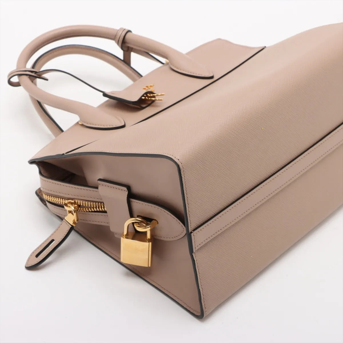 Prada Saffiano Leather Handbag Beige