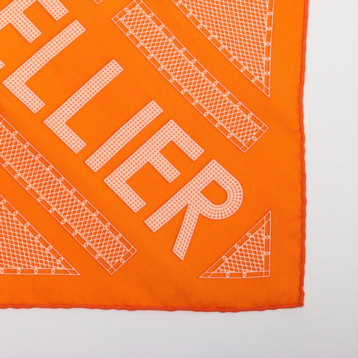 Hermes Sellier Serie Silk Scarf  Orange