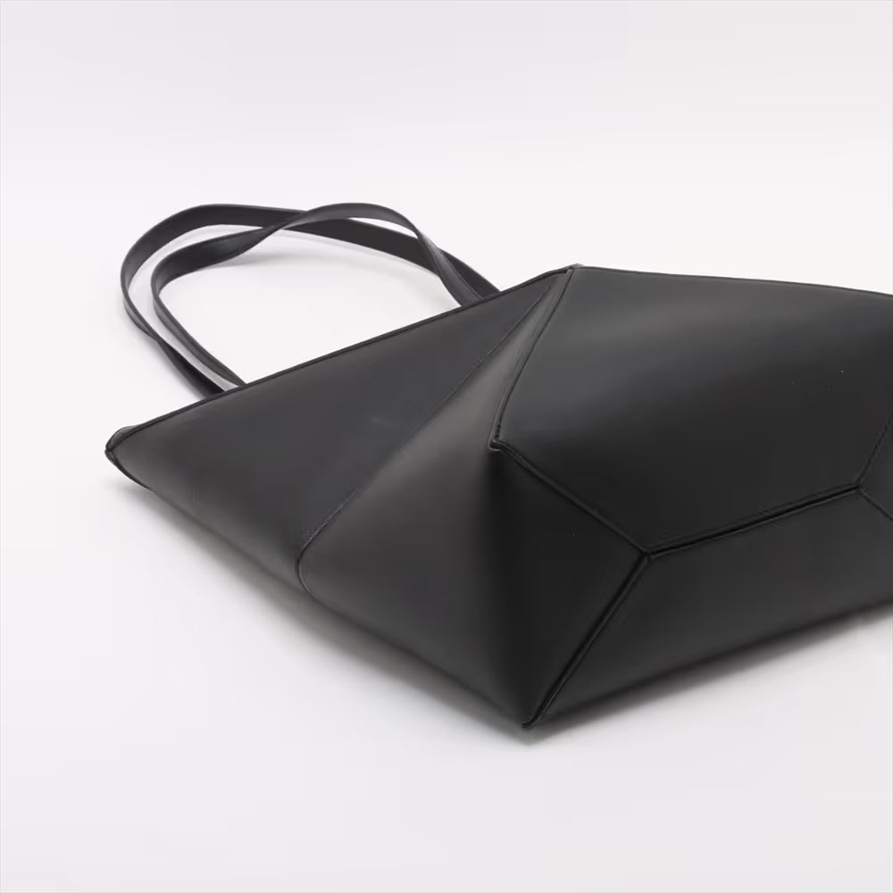 Loewe Puzzle Fold Medium Leather Tote Bag Black