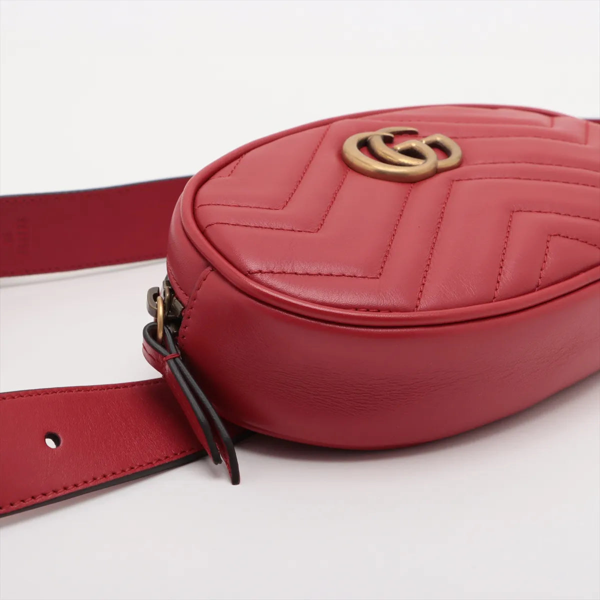 Gucci GG Marmont Leather Waist Bag Red