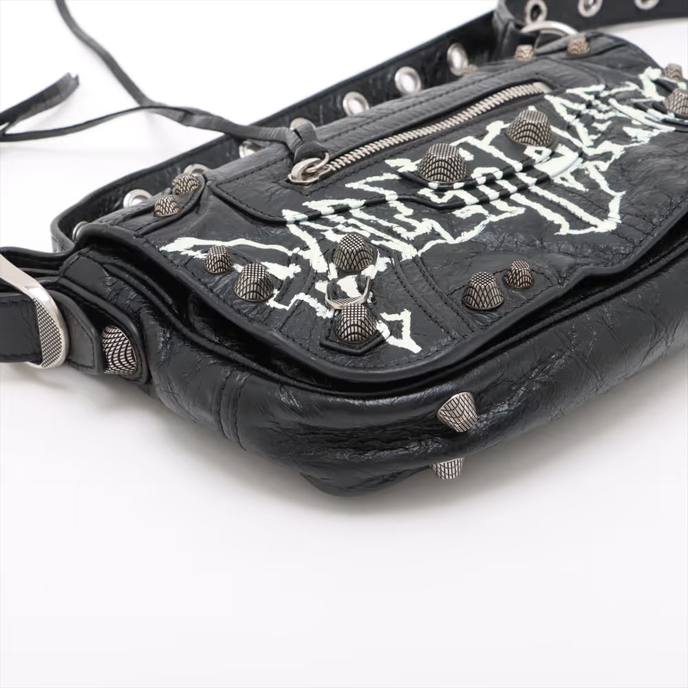 Balenciaga Le Cagole XS Leather Shoulder Bag Black