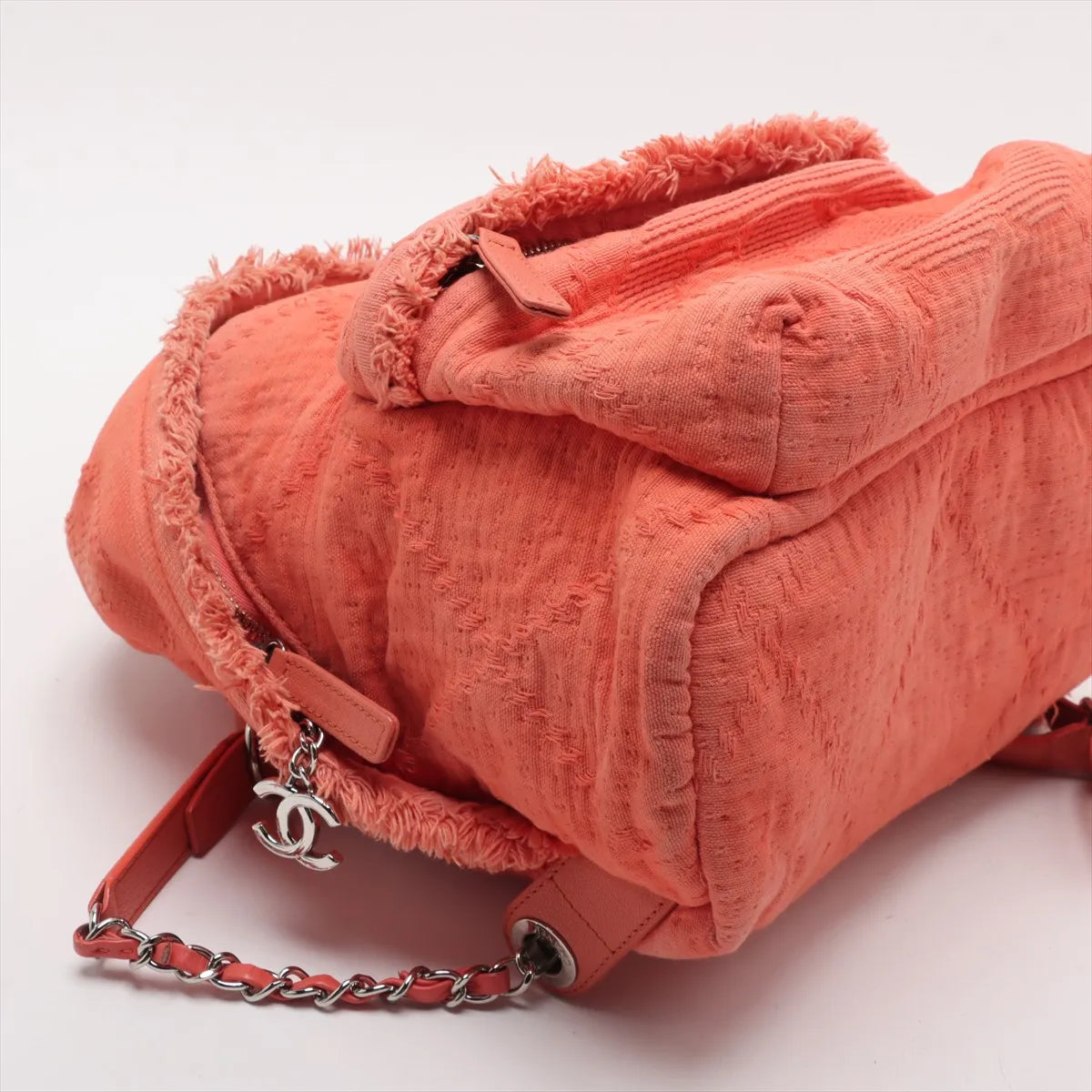 Chanel CC Logo Chain Backpack Orange