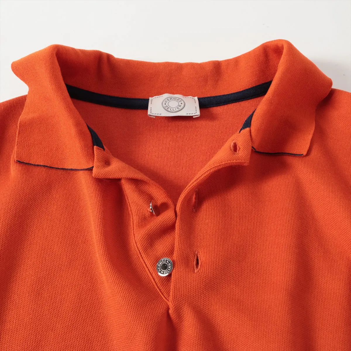 Hermes Cotton Polyester Polo Shirt Orange