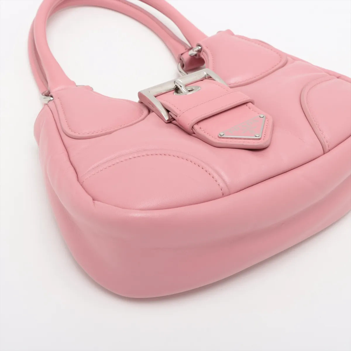 Prada Nappa Soft Moon Leather Two-Way Shoulder Bag Pink