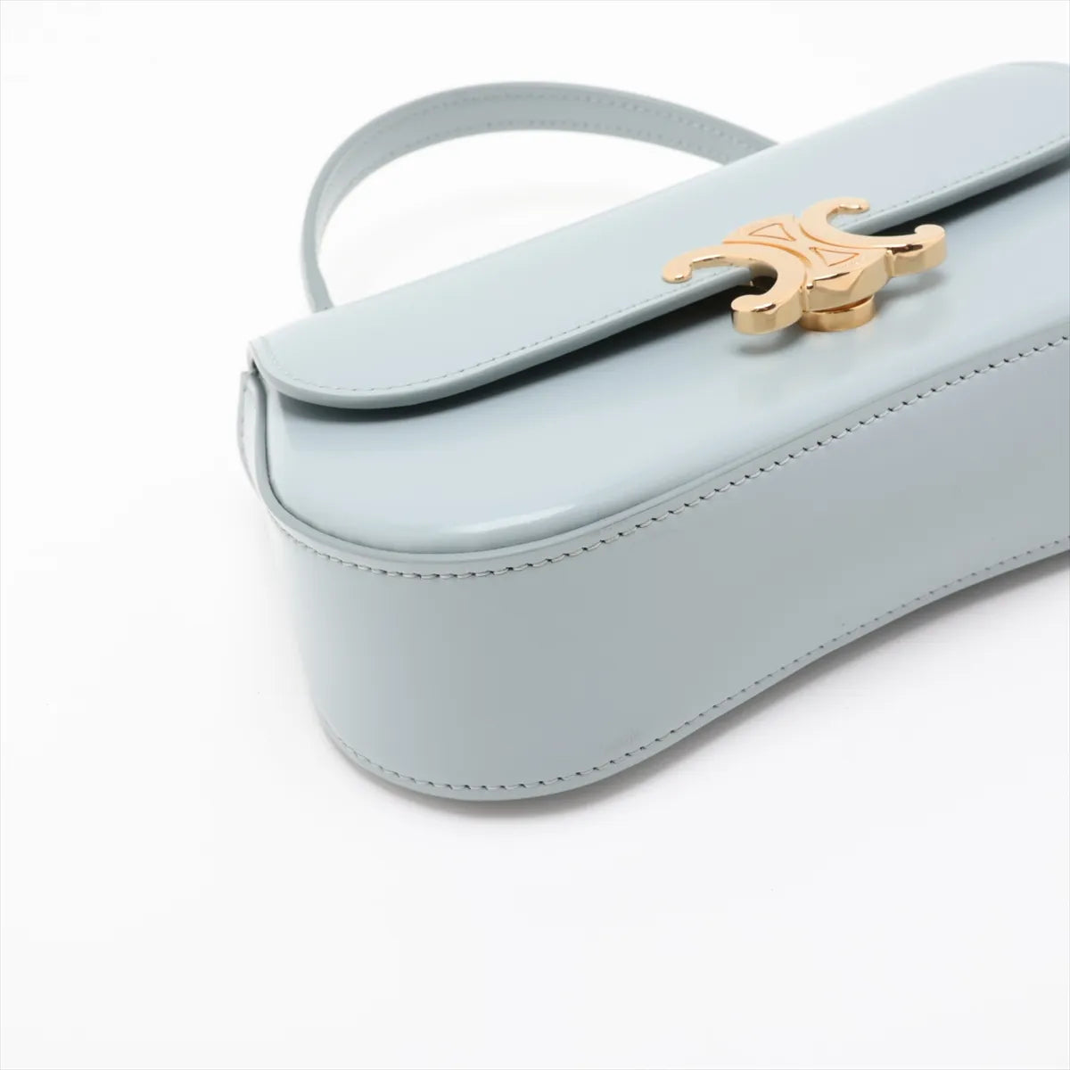 Celine Triomphe Teen Lola Leather Two-Way Handbag Blue
