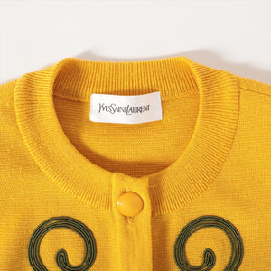 Yves Saint-Laurent Wool Cardigan Mustard Yellow