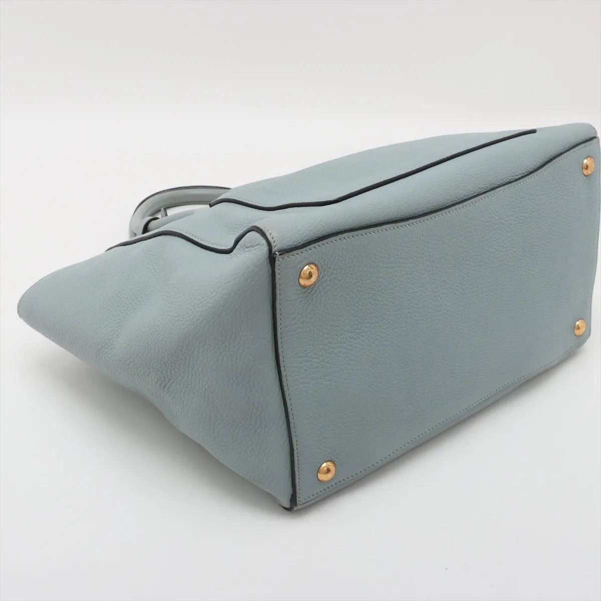 Prada Vitello Daino Leather Tote Bag Light Blue
