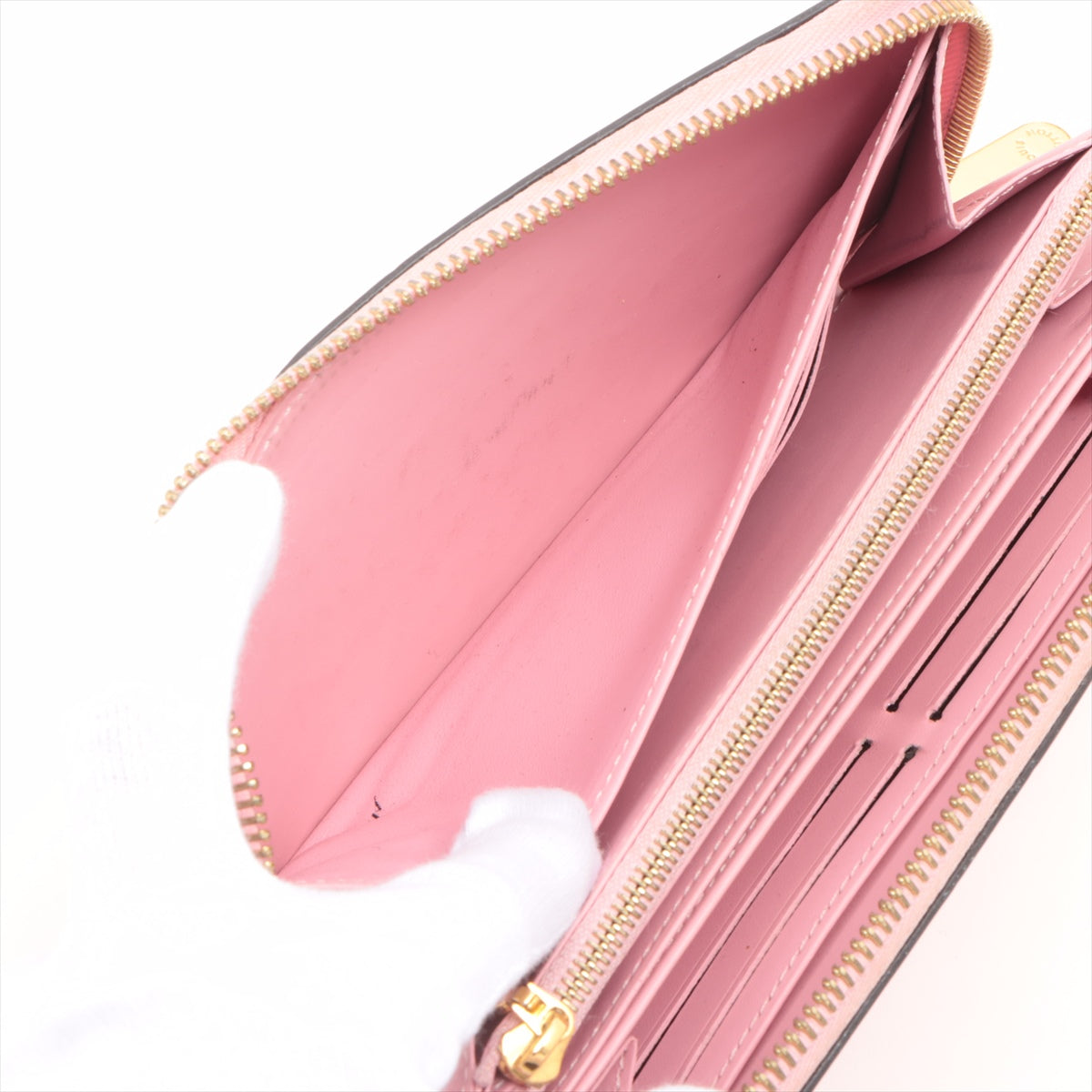 Louis Vuitton Monogram Vernis Zippy Wallet Pink
