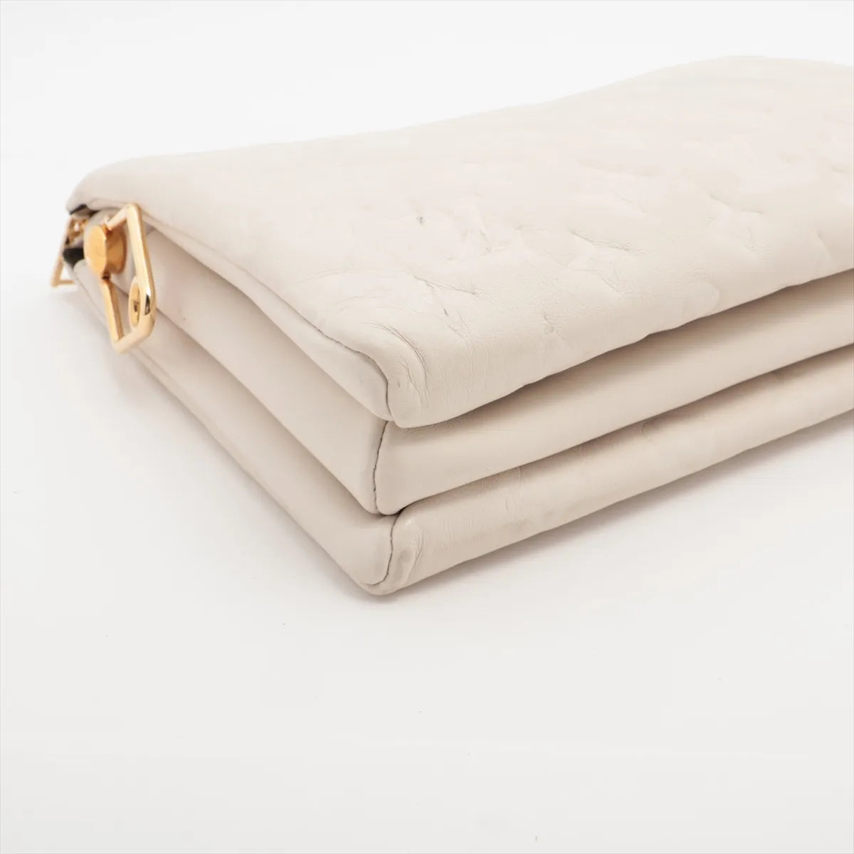 Louis Vuitton Monogram Embossed Coussin PM White
