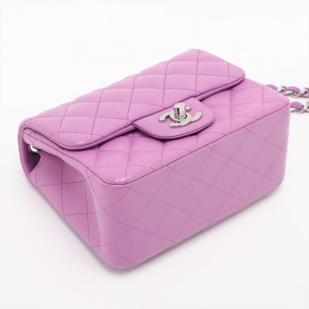 Chanel Mini Matelasse 17 Lambskin Single Flap Single Chain Bag Purple