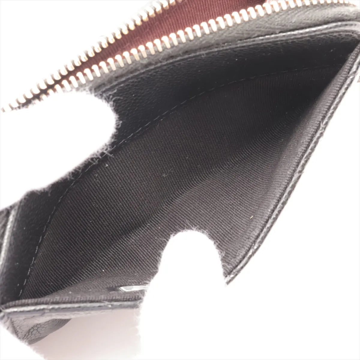 Chanel CC Logo Matelasse Caviar Skin Coin Card Purse Black