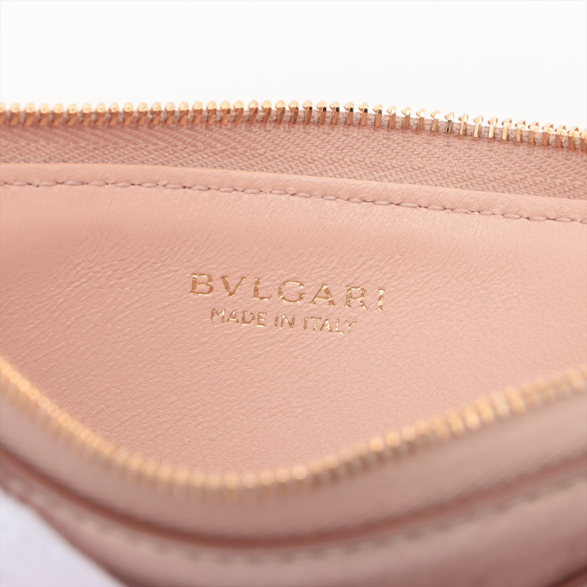 Bvlgari Serpenti Forever Leather Coin Card Holder Rose Gold