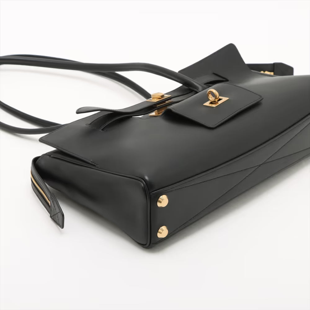 Balenciaga Bel Air Leather Shoulder Bag Black