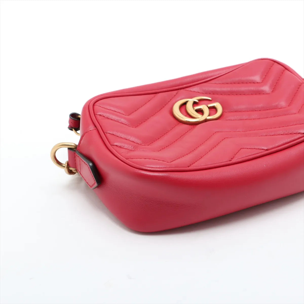 Gucci GG Marmont Leather Chain Camera Bag Red