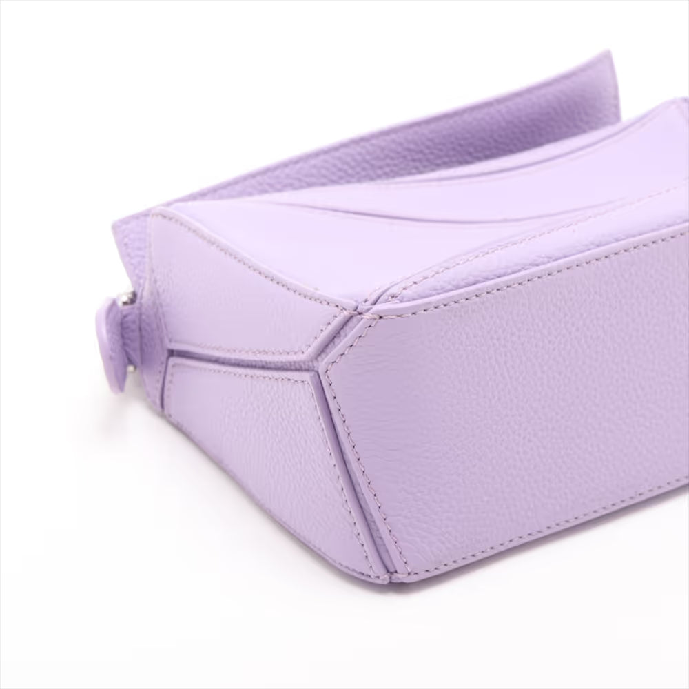 Loewe Mini Puzzle Leather Two-Way Shoulder Bag Purple