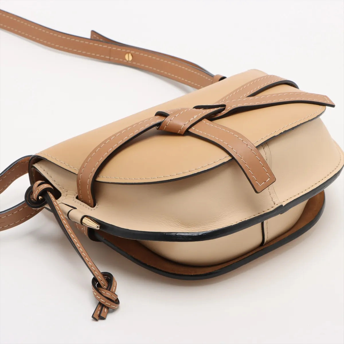 Loewe Gate Small Leather Shoulder Bag Beige