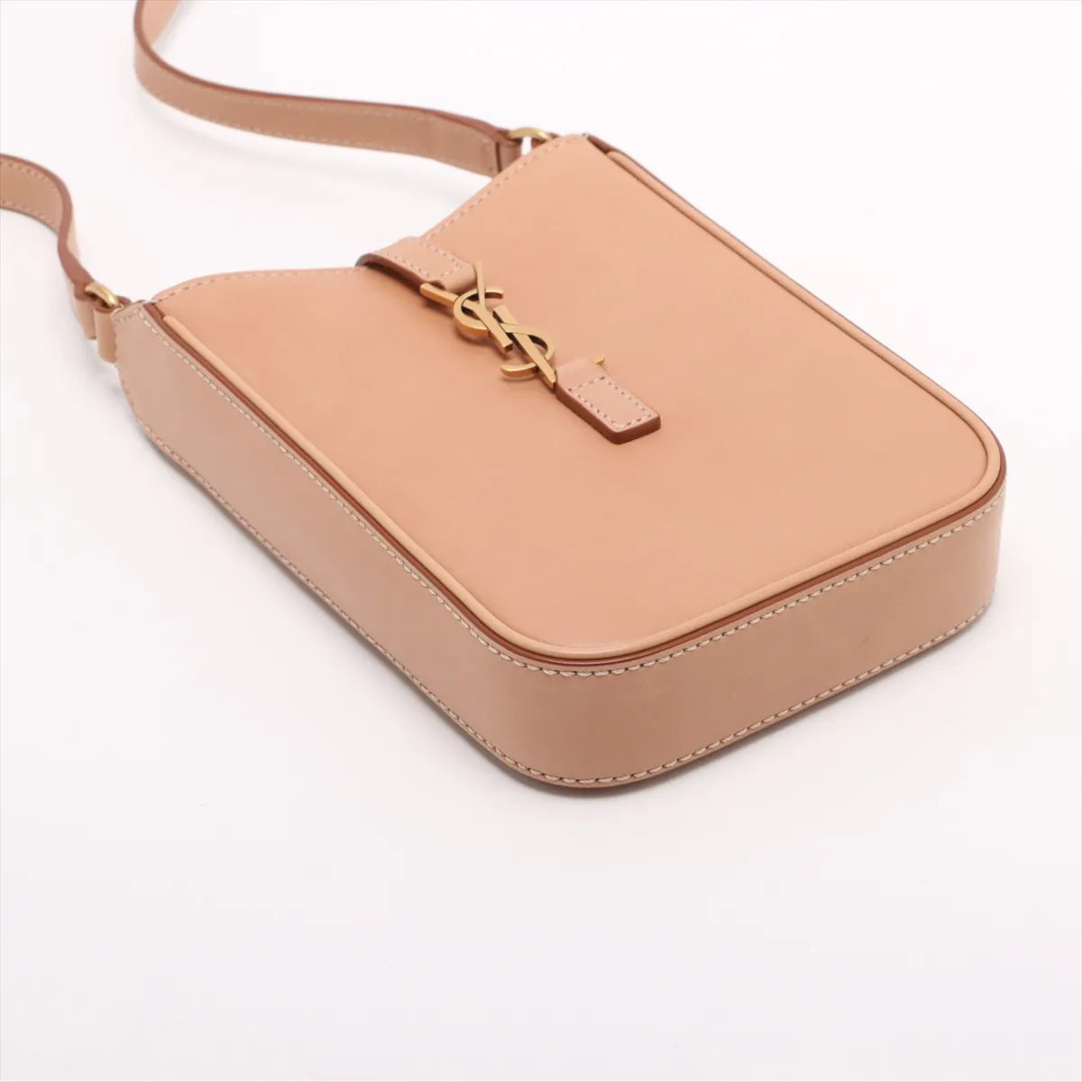 Saint Laurent Paris Mini Le 5 A 7 Vertical Leather Shoulder Bag Brown