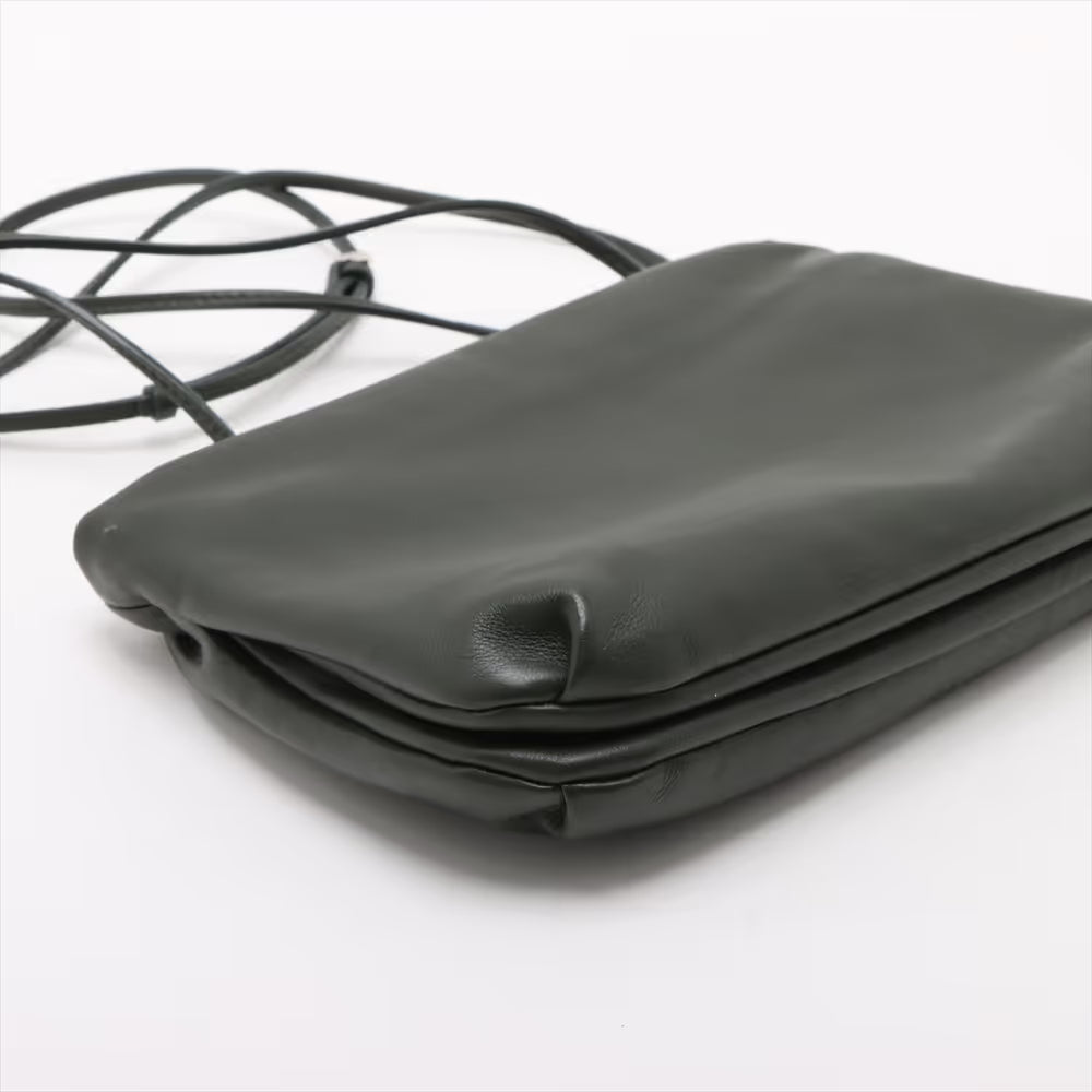 The Row Bose Leather Shoulder Bag Green