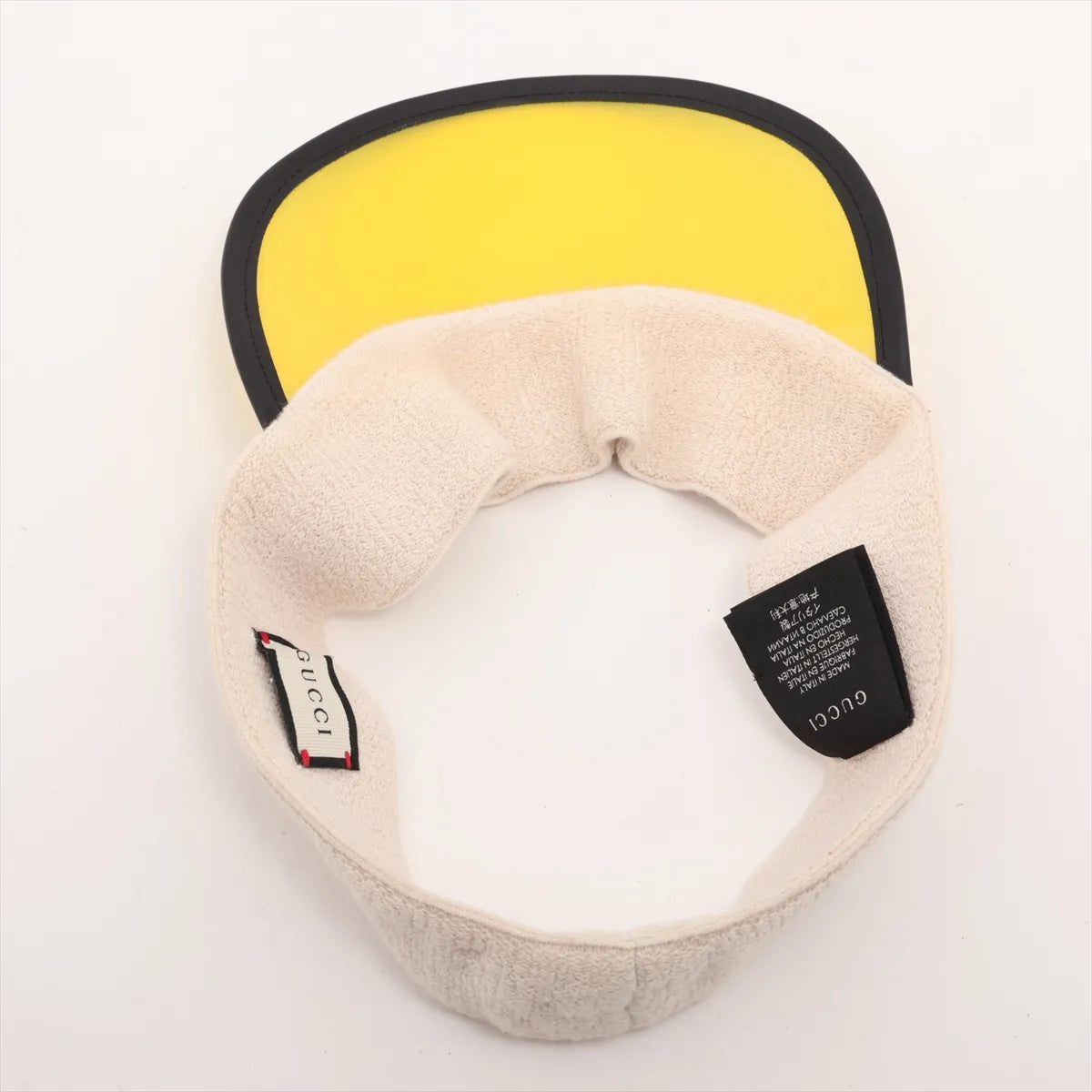 Gucci Headband Visor Cotton Beige x Yellow