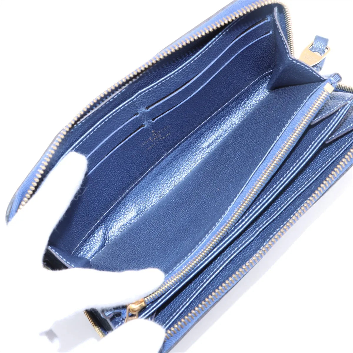 Louis Vuitton Momogram Empreinte Zippy Wallet Denim Blue
