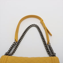 Load image into Gallery viewer, Designer Chanel Boy Matelasse Lambskin Chain Shoulder Bag Yellow
