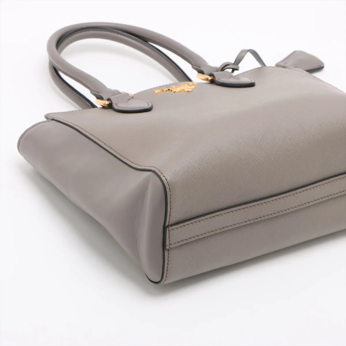 Prada Saffiano Soft Leather Two-Way Handbag Greige