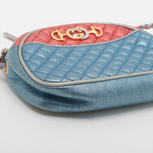 Gucci Horsebit Metallic Pochette Crossbody Bag Red x Blue