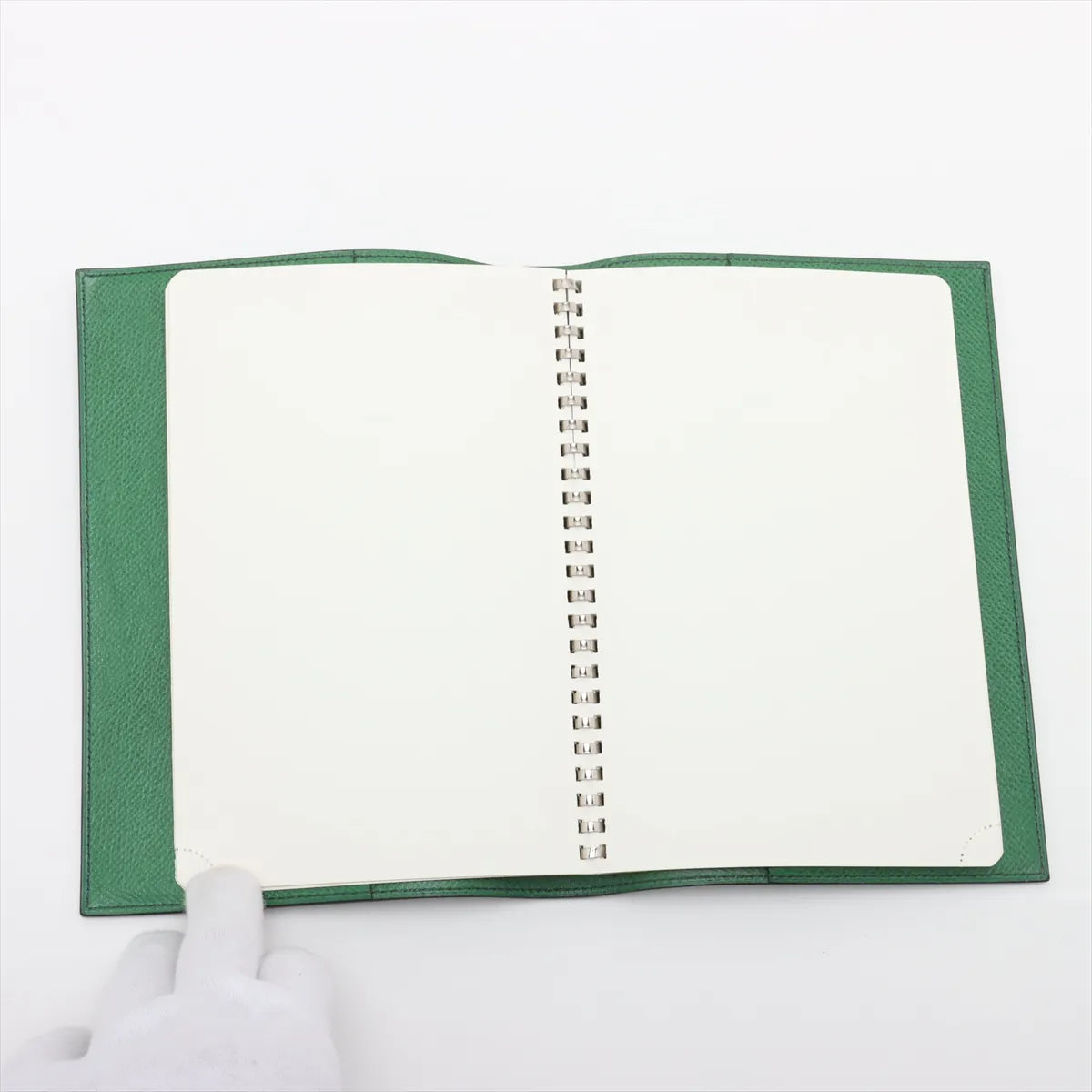 Hermès Agenda Leather Notebook Cover Navy Blue x Green