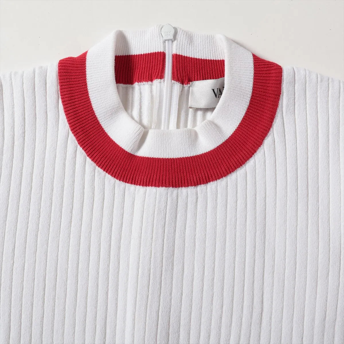 Valentino Rayon Ribbed Long Sleeve Bodysuit White