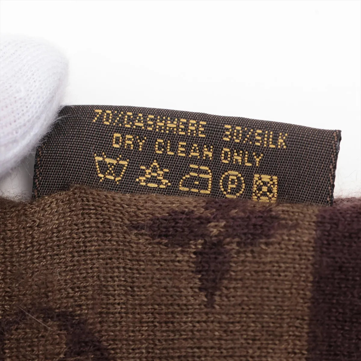 Louis Vuitton Monogram Cashmere Silk Scarf Brown