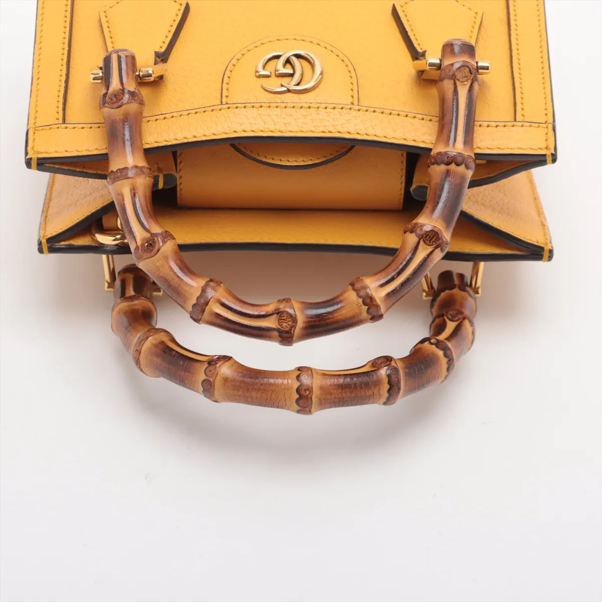 Gucci GG Logo Bamboo Diana Leather Small Tote Bag Yellow * PREORDER *