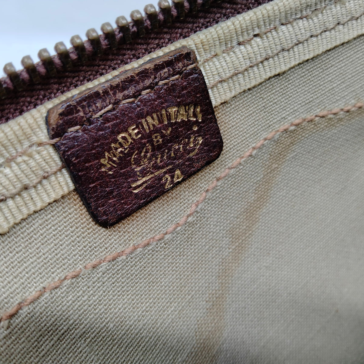 Gucci GG Canvas & Brown Leather Boston Bag — detail 7