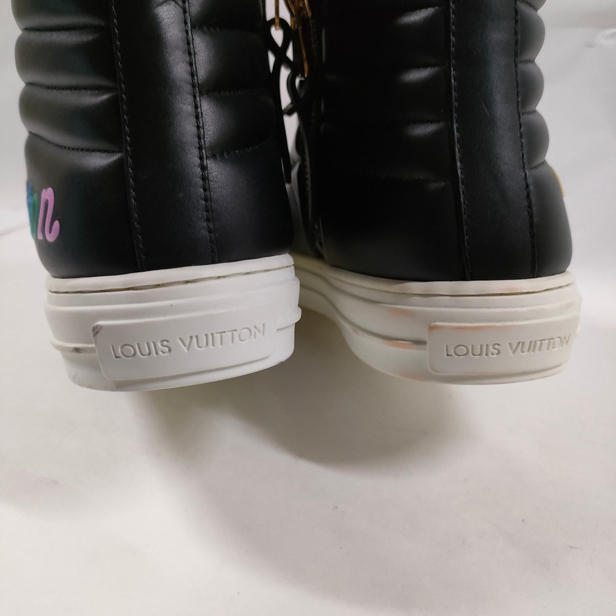 Louis Vuitton Black Leather High-Top Sneakers — EU 37 — detail 7