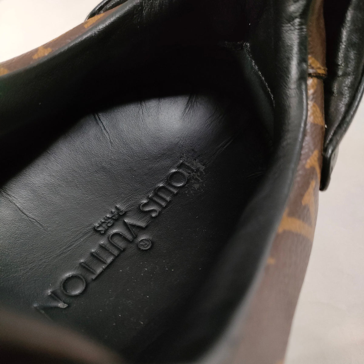Louis Vuitton Brown Monogram Leather Sneakers — UK 7.5 — detail 6
