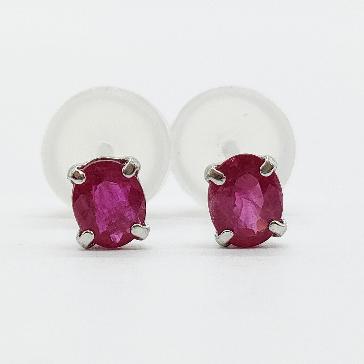 Pt900 Platinum 0.24 ct Ruby Stud Earrings — product view